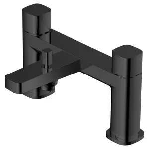 RAK Petit Matt Black Square Bath Shower Mixer Tap Solid Brass