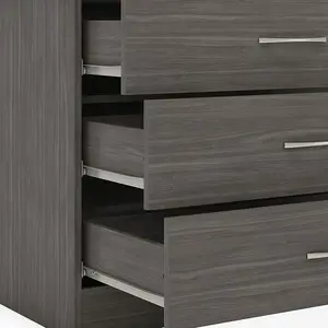 Nevada 3 Drawer Chest of Drawers Black Wood Grain Effect