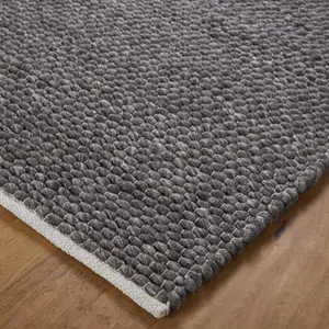 Melrose Savannah 100% Wool Charcoal Medium Area Rug 080/150cm