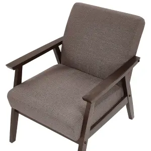 Beliani Retro Fabric Armchair Brown ASNES