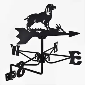 Mini Springer Spaniel Weathervane - Steel - L38 x W38 x H48.5 cm - Black