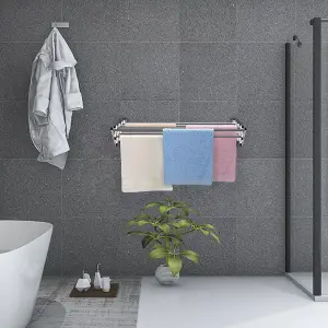 Costway Folding Wall Mounted Laundry Drying Rack Clothes Airer Extendable Towel Rack