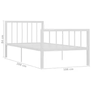 Berkfield Bed Frame White Metal 100x200 cm