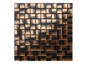 Glass mosaic on mesh for bathroom or kitchen 300mm x 300mm - Copper Moon