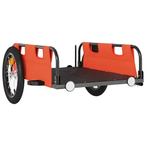 vidaXL Bike Trailer Orange Oxford Fabric and Iron