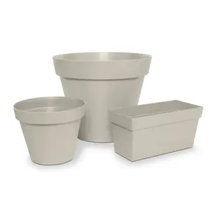 Verve Nurgul Matt Peyote Polypropylene Plant pot (Dia) 40cm, (H)35.4cm, 29L