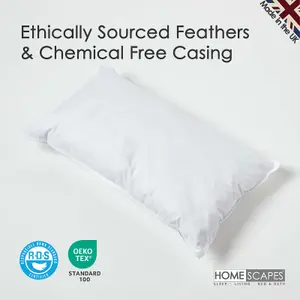 Homescapes Duck Feather Cushion Pads - Luxury Cushion Filler and Inserts 50 x 30 cm (20 x 12")