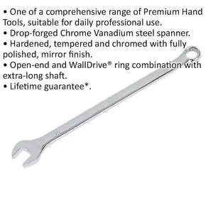 Extra Long 19mm Combination Spanner - Chrome Vanadium Steel Wrench for Professionals