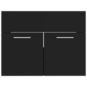 Berkfield Bathroom Furniture Set Black Engineered Wood