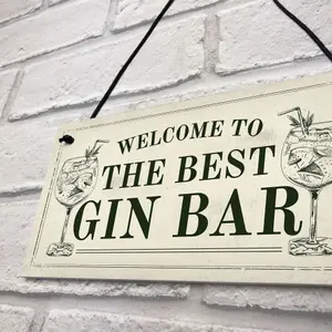 Best Gin Bar Sign Shabby Chic Home Bar Garden Summerhouse Sign Gift