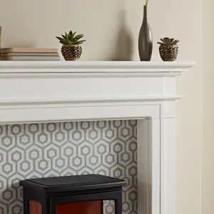 Focal Point Montana White & black MDF Fireplace surround set