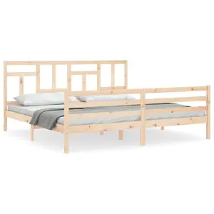 Berkfield Bed Frame with Headboard 200x200 cm Solid Wood