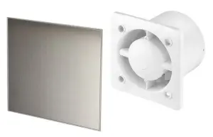 Awenta 125mm  Humidity Sensor Extractor Fan Inox  Front Panel TRAX Wall Ceiling Ventilation