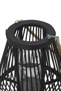 Interiors by Premier Lentigo Small Black Bamboo Lantern