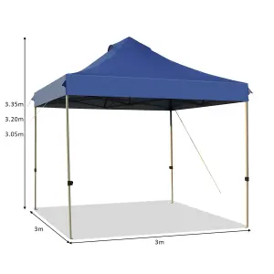 Costway 3 x 3m Pop Up Canopy Tent Outdoor Folding Party Tent Commercial Instant Shelter