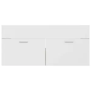 Berkfield 2 Piece Bathroom Furniture Set White and Sonoma Oak Engineered Wood