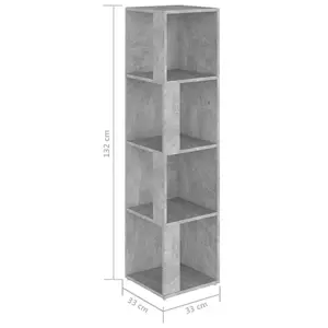 Berkfield Corner Cabinet Concrete Grey 33x33x132 cm Engineered Wood