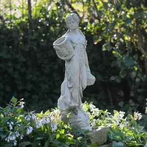 Lady Carrying Basket Garden Statue