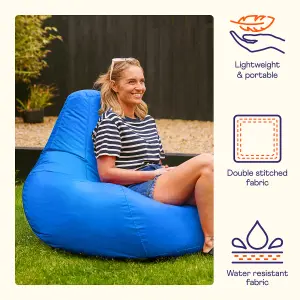 Veeva Recliner Indoor Outdoor Bean Bag Blue Bean Bag Chair