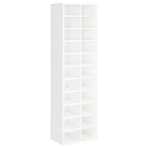 Shoe Cabinet High Gloss White 54x34x183 cm Engineered Wood