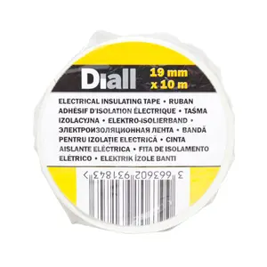 Diall White Electrical Tape (L)10m (W)19mm