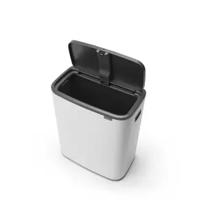 Bo Touch Bin, 60 litre, with 1 inner Plastic Bucket White