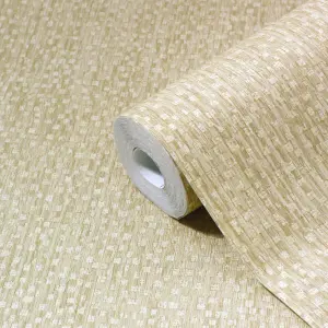 GoodHome Tarenna Gold effect Textured Wallpaper