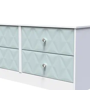 San Jose Ready assembled Duck egg blue & white 4 Drawer Bed box (H)521mm (W)1146mm (D)395mm