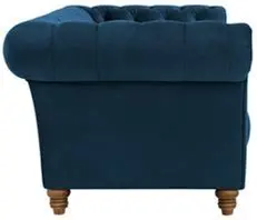 Indigo Velvet Sofas - 3 Seater Sofa - Montgomery Range - Oak Furnitureland