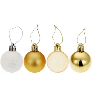 Christmas Baubles - 24-piece set in white and gold - white/gold