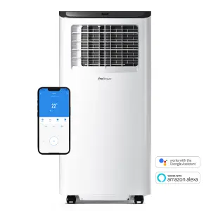 Pro Breeze 9000 BTU Portable Air Conditioner with Dehumidifying Function- 4-in-1, Smart App Compatible with Dual Window Kit