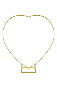 Heart Shape Arch Stand Metal Backdrop Stand Garden Arbors - 6.5ft, Gold