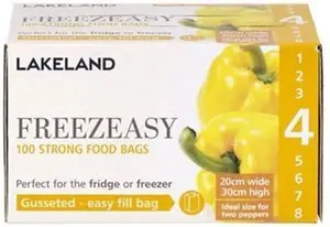 Lakeland Freezeasy Food Freezer Bags, Gusseted, 20 X 30Cm, Pack Of 100