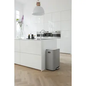 Brabantia Bo 30 Litre + 30 Litre Pedal Bin with Two Inner Buckets Mineral Concrete Grey