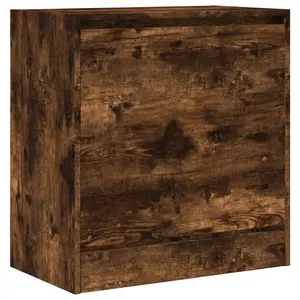 Berkfield Shoe Cabinet Smoked Oak 60x34x63.5 cm Engineered Wood