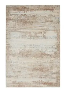 Beige Modern Luxurious Abstract Jute Latex Backing Easy to Clean Rug for Living Room Bedroom and Dining Room-160cm X 221cm