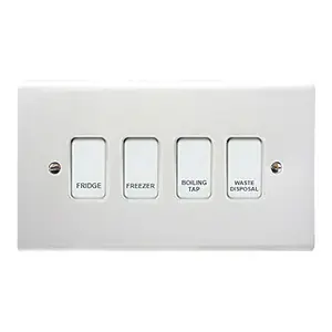 Customised Grid Switch Kitchen Control Panel - 4 Gang (White)