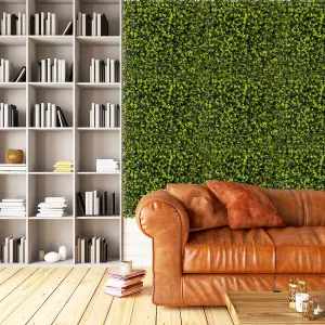 Costway 12 Pcs 50 x 50 cm Artificial Grass Wall Panels 7cm Thickness Greenery Backdrop Wall Panels