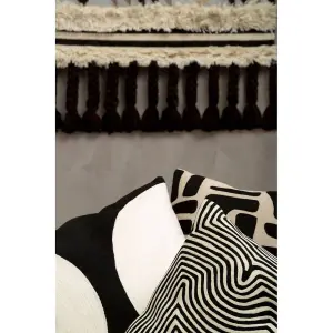 Bosie Ozella Black And White Rectangular Cushion