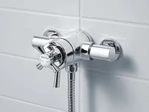 Bristan Rio 2 Exposed Thermostatic Mixer Shower Dual Control + Kit 110mm 155mm