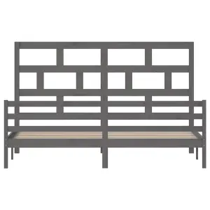 Berkfield Bed Frame Grey Solid Wood Pine 200x200 cm