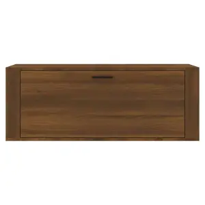 Berkfield Wall Shoe Cabinet Brown Oak 100x35x38 cm Engineered Wood