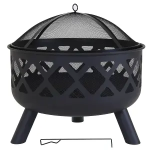 Charles Bentley Round Black Fire Pit