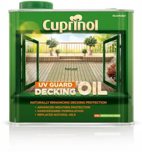 Cuprinol UV guard Natural Matt UV resistant Decking Wood oil, 2.5L