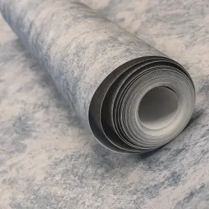 Galerie Julie Feels Home Blue Shimmery Plain Texture Wallpaper Roll