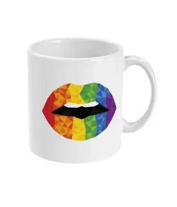 11oz Ceramic Pride Mug Geometric Lips