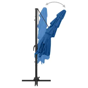 Berkfield 4-Tier Parasol with Aluminium Pole Azure Blue 250x250 cm