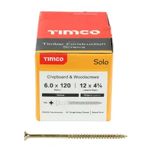 TIMCO Solo Countersunk Gold Woodscrews - 6.0 x 120 (100pcs)