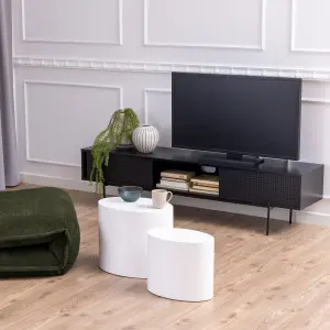 Angus Wide TV Unit in Ash Black