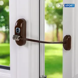 XFORT Viper Key Locking Cable Window Restrictor in Brown